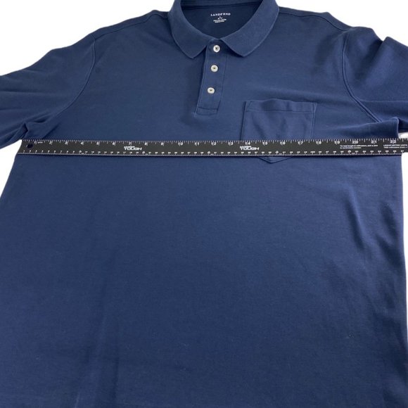 Land’s End Navy Blue Pima Cotton Henley Shirt size Large - Picture 4 of 5